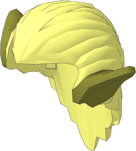 Minifig Hair Orc with Olive Green Ears Pattern