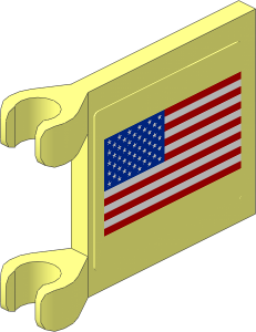Flag  2 x  2 with US Flag Stickers