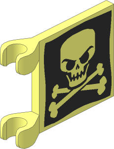 Flag  2 x  2 with Skull and Crossbones Pattern