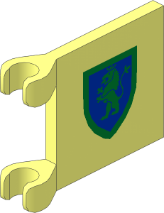 Flag  2 x  2 with Lion Gold on Blue Shield Pattern