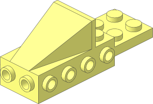 Wedge  2 x  3 with Brick  2 x  4 Side Studs and Plate  2 x  2