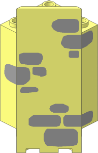 Panel Wall  3 x  3 x  6 Corner with Light Grey Stones Pattern