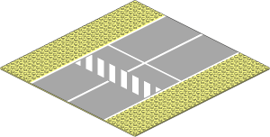 Baseplate 32 x 32 Road 7-Stud Straight with Runway Crosswalk Pattern