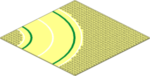 Baseplate 32 x 32 Road 7-Stud Curve with Road Pattern