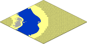 Baseplate 32 x 32 Road 7-Stud Curve with Lagoon Pattern