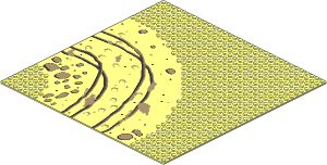 Baseplate 32 x 32 Road 7-Stud Curve with Rocks and Ruts Pattern