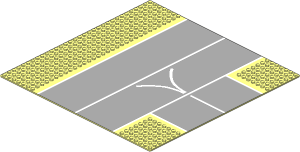 Baseplate 32 x 32 Road 7-Stud T-Junction w/ Runway Narrow Patt.