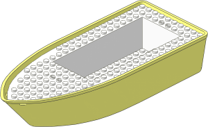 Boat Hull Floating 25 x 10 with White Deck