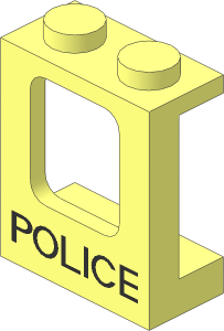 Window  1 x  2 x  2 Plane with Thin Black "POLICE" Pattern