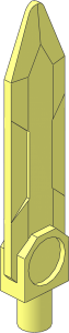 Minifig Weapon Blade Faceted 3.8 L with Bar 0.5 L