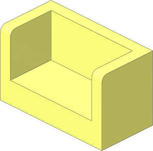 Panel  1 x  2 x  1 Double Corner with Rounded Corners
