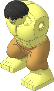 Bigfig Hulk Body with Dark Tan Trousers, Black Hair and Angry Face Pattern