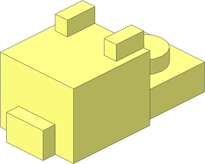 Plate  1 x  1 with Head Cuboid with Nose and Ears