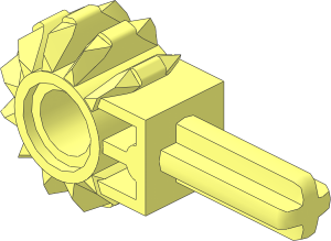 Technic Gear 12 Tooth Double Bevel with Axle Extension