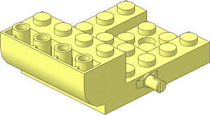 Vehicle Base  4 x  6 x  1.667 Curved With Two Wheel Pins