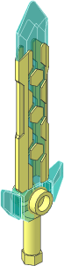 Minifig Sword with Hexagonal Decorations with Flat Silver Pattern