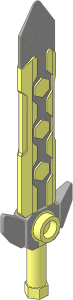 Minifig Sword with Hexagonal Decorations with Light Bluish Grey Pattern