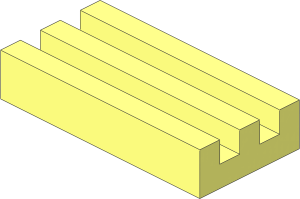 Tile  1 x  2 Grille without Groove