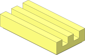 Tile  1 x  2 Grille with Groove