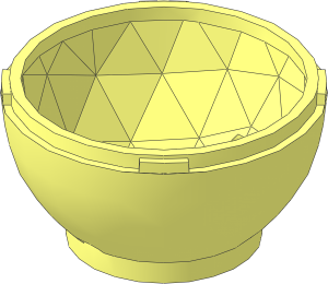Hemisphere  4 x  4 x  1.667 Bottom with Faceted Inside
