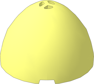 Hemisphere  4 x  4 x  2.333 Top Ovoid with Faceted Inside