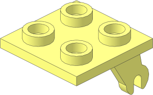 Plate  2 x  2 with 2 Wheel Clips Angled