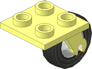 Plate  2 x  2 with 2 Wheel Clips Angled with Trans Clear Wheel with Type 4/ 80 x  8 Single Smooth Type 1