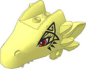 Animal Dragon Head Elves with Red Eyes and Black Interlace Pattern