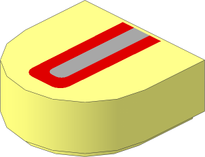 Tile  1 x  1 with Rounded End with Red Taillight Pattern
