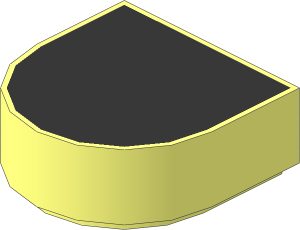 Tile  1 x  1 with Rounded End with Black Top Pattern
