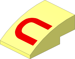 Slope Brick Curved  3 x  2 with Red "U" Pattern