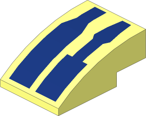 Slope Brick Curved  3 x  2 with SW R2-D2 Dark Blue Stripes Pattern