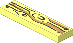 Tile  1 x  4 with Wood Grain and Nails Type 1 Sticker