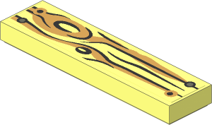 Tile  1 x  4 with Wood Grain and Nails Type 2 Sticker