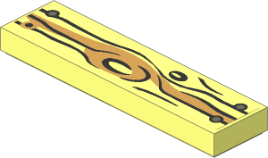 Tile  1 x  4 with Wood Grain and Nails Type 3 Sticker