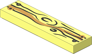 Tile  1 x  4 with Wood Grain and Nails Type 4 Sticker