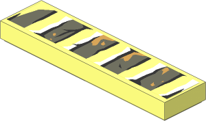 Tile  1 x  4 with Bricks and Cracks Type 1 Sticker