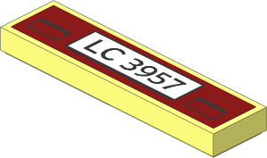 Tile  1 x  4 with "LC 3957" License Plate Sticker