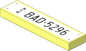 Tile  1 x  4 with  White Australian License Plate "NSW BAD 5296" Sticker
