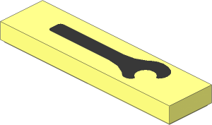 Tile  1 x  4 with Black Wrench Pattern