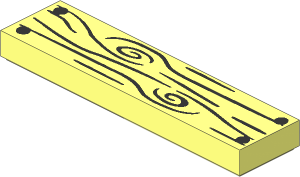 Tile  1 x  4 with Wood Grain and 4 Nails Pattern