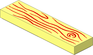 Tile  1 x  4 with Wood Grain Pattern