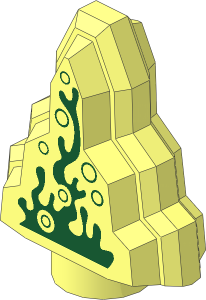 Rock Stepped with Dark Green Swamp Gas Pattern