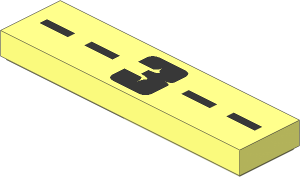 Tile  1 x  4 with "--3--" Pattern