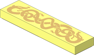 Tile  1 x  4 with Entwined Snakes Pattern