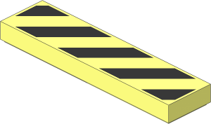 Tile  1 x  4 with Black Danger Stripes Type 2 Pattern