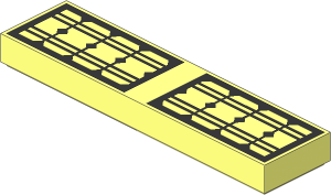 Tile  1 x  4 with Solar Panels Pattern