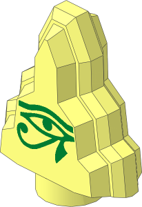 Rock Stepped with Gold Egyptian Eye of Horus Pattern