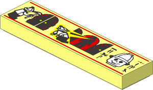 Tile  1 x  4 with Hieroglyphs and Minifig Pattern