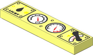 Tile  1 x  4 with Train Controls Pattern